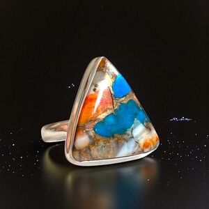 Dynamite Spiny Oyster Ring in Sterling Silver, 9